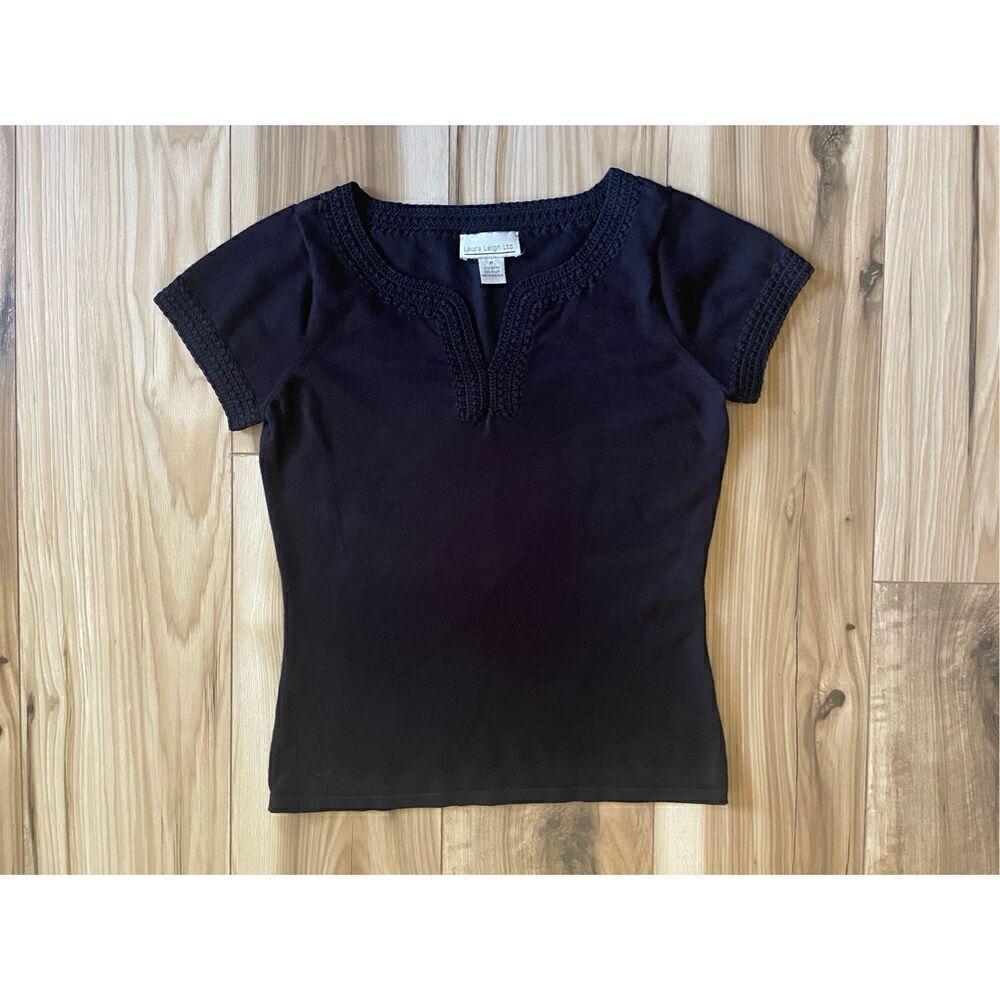Laura Leigh  Vintage Crotchet Black  Women’s Top